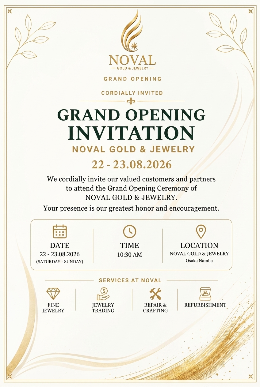 Noval Gold & Jewelry グランドオープン 招待状